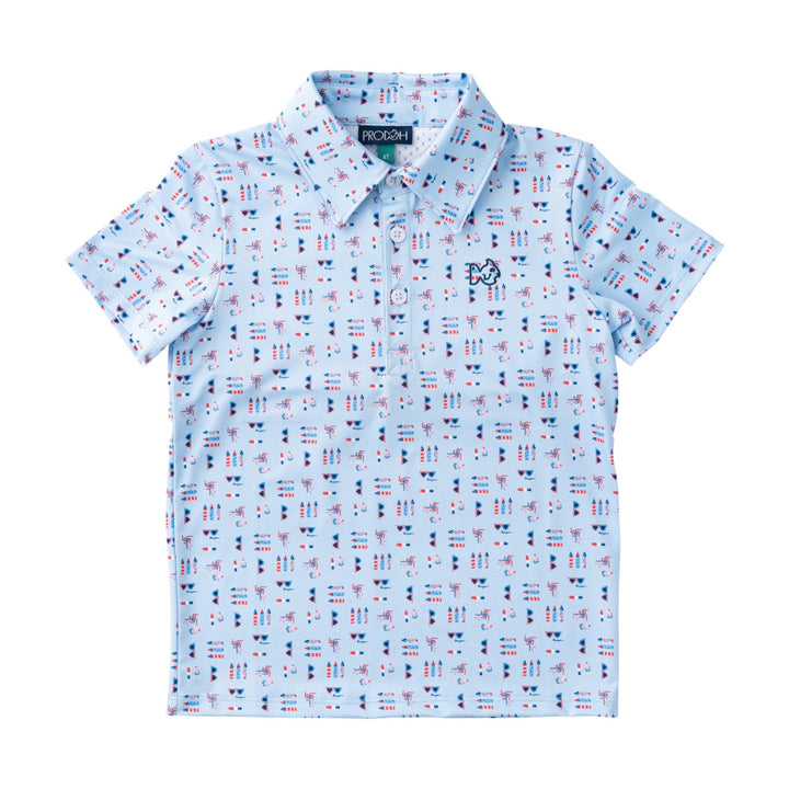 WINDSURFER FOURTH PRINT BOYS' PRO PERFORMANCE POLO