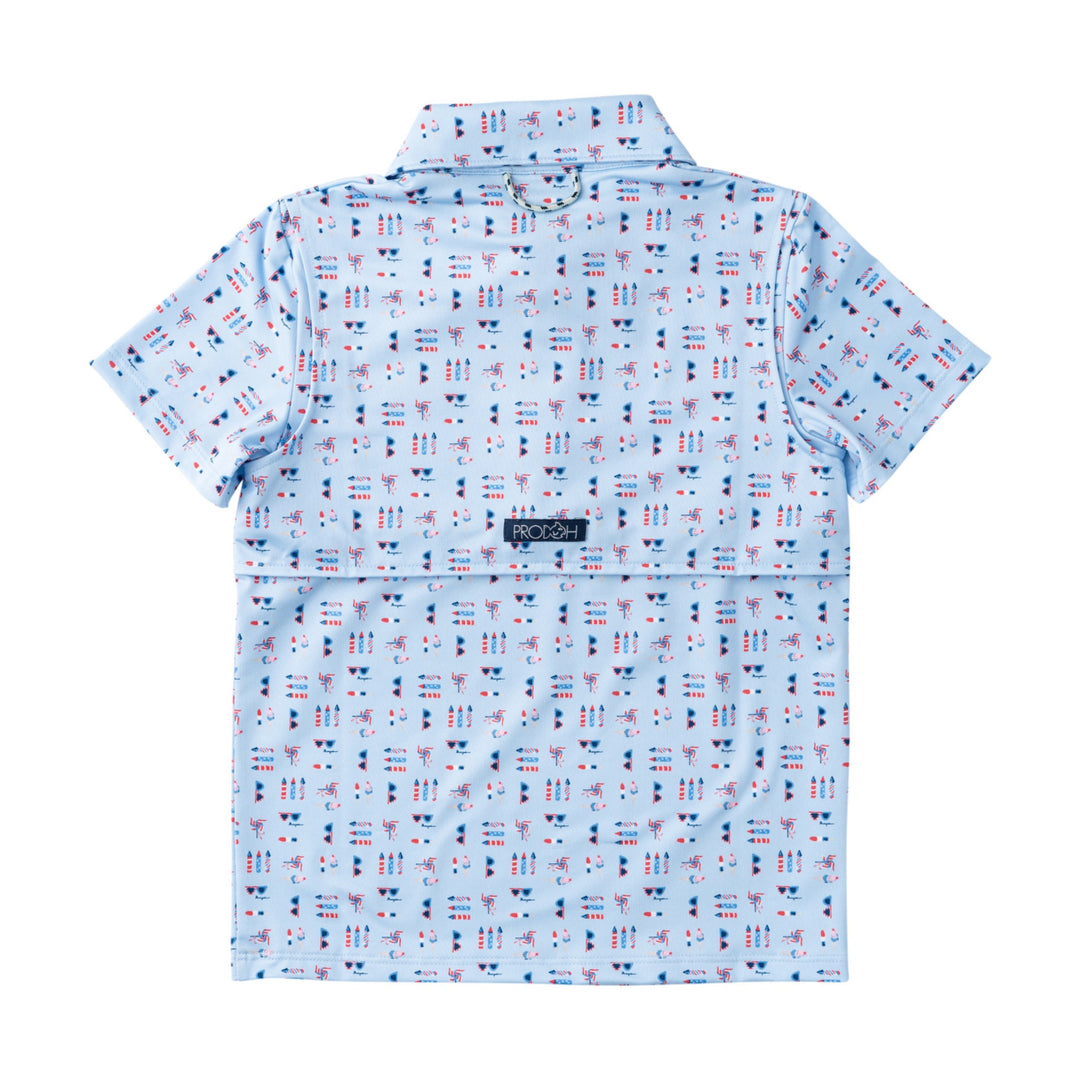 WINDSURFER FOURTH PRINT BOYS' PRO PERFORMANCE POLO