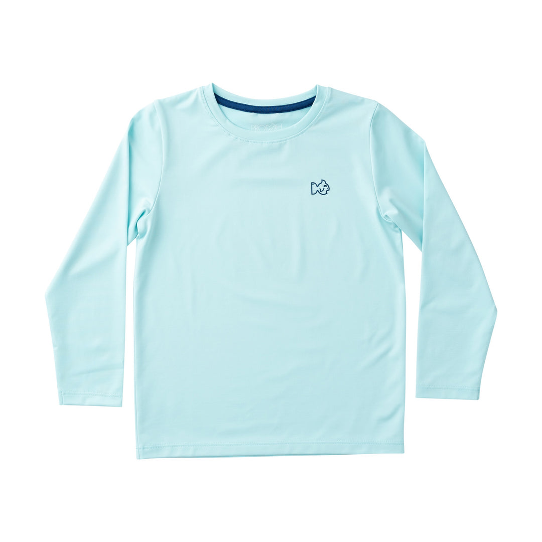 LONG SLEEVE BLUE T-SHIRT WITH PAINTING ON BACK