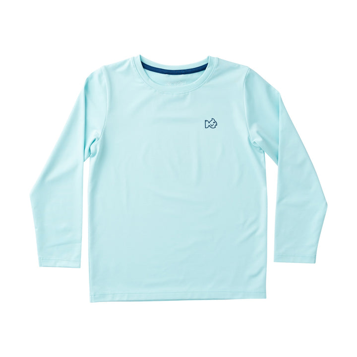 LONG SLEEVE BLUE T-SHIRT WITH PAINTING ON BACK