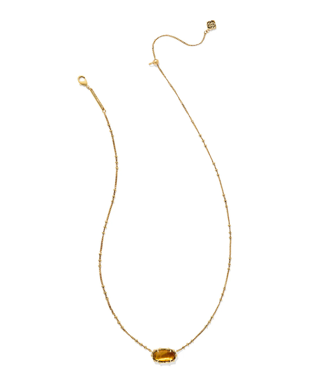 ELISA BAMBOO FRAME SHORT PENDANT NECKLACE, GOLD MARBLED AMBER ILLUSION
