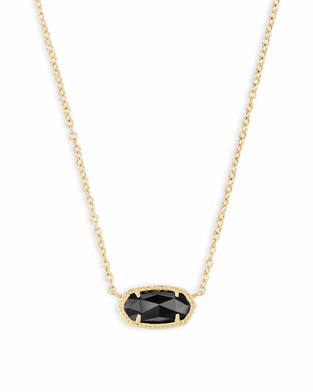 ELISA SHORT PENDANT NECKLACE, GOLD BLACK
