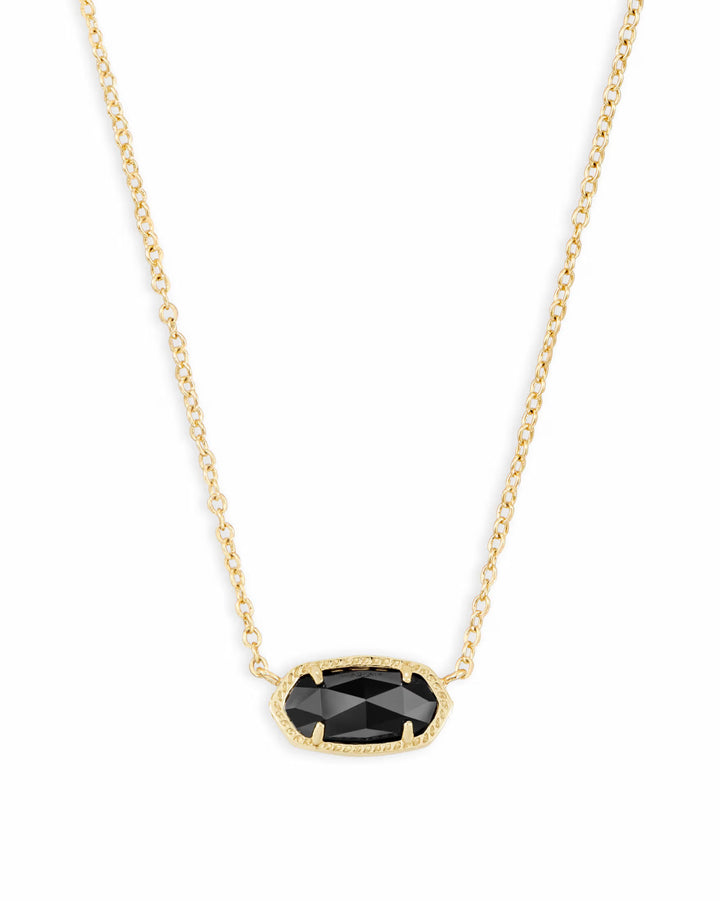 ELISA SHORT PENDANT NECKLACE, GOLD BLACK