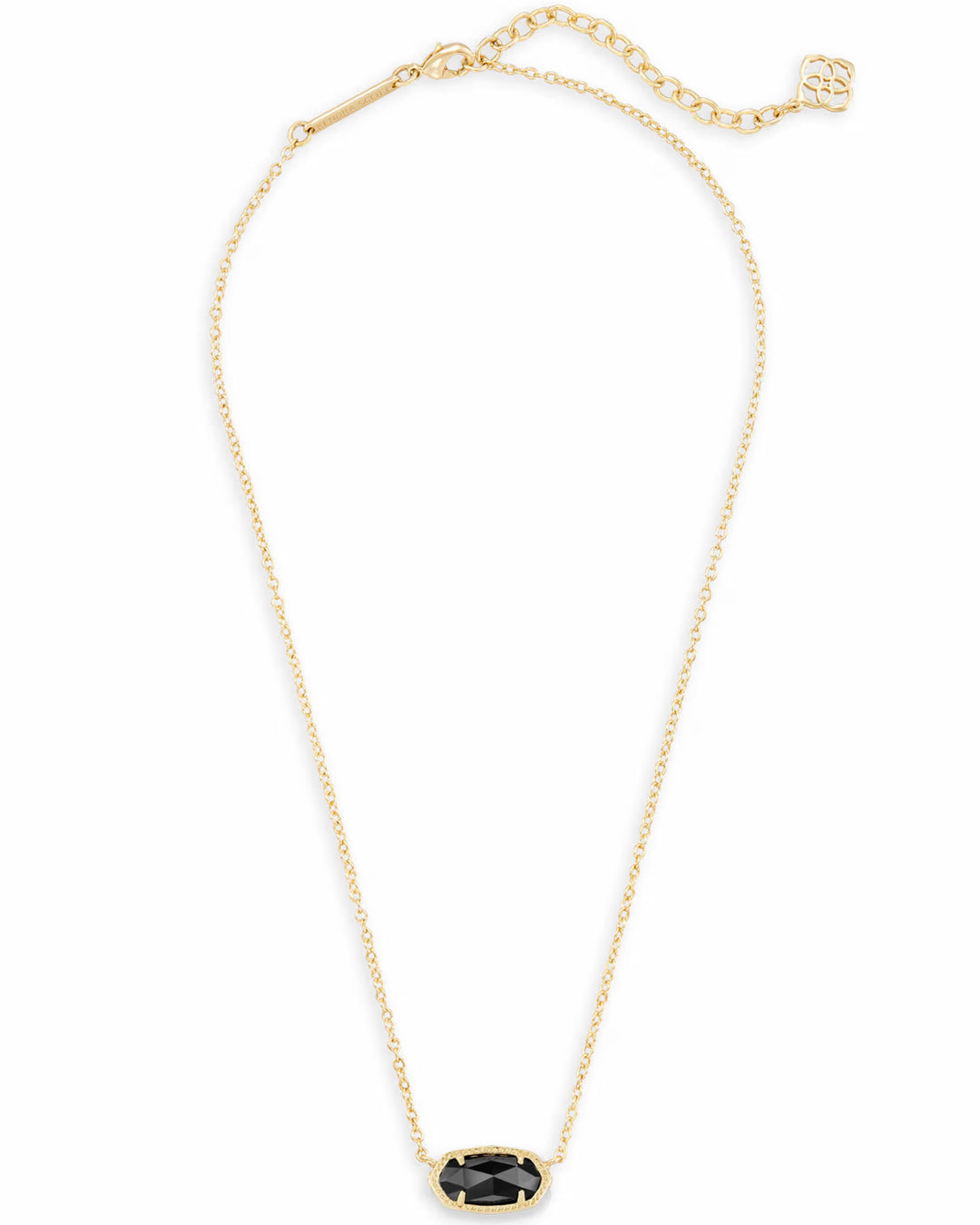 ELISA SHORT PENDANT NECKLACE, GOLD BLACK