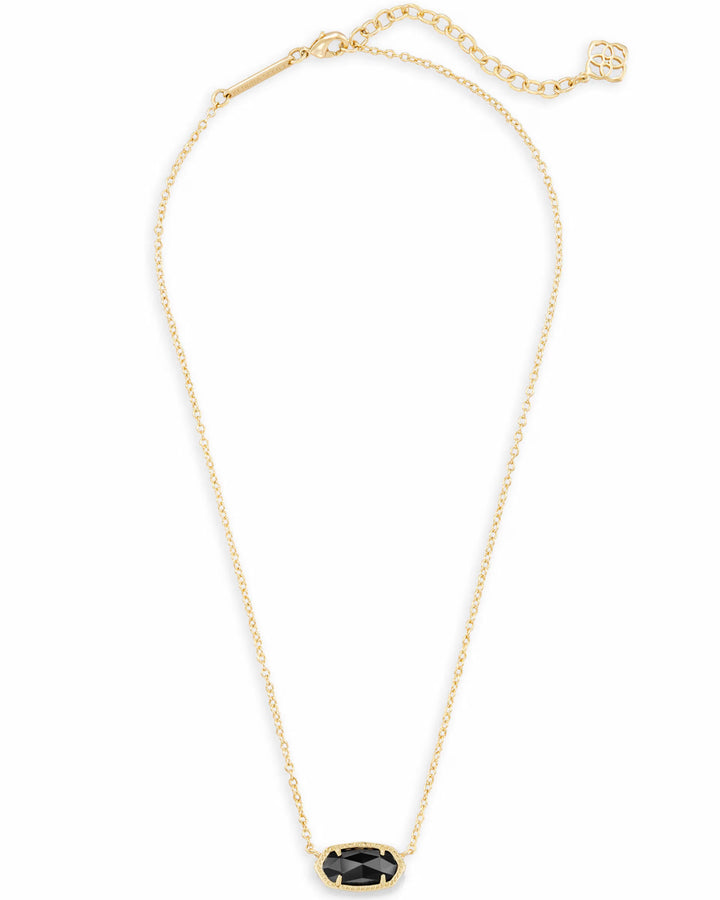 ELISA SHORT PENDANT NECKLACE, GOLD BLACK