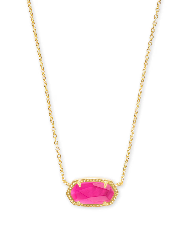 ELISA SHORT PENDANT NECKLACE, GOLD AZALEA ILLUSION