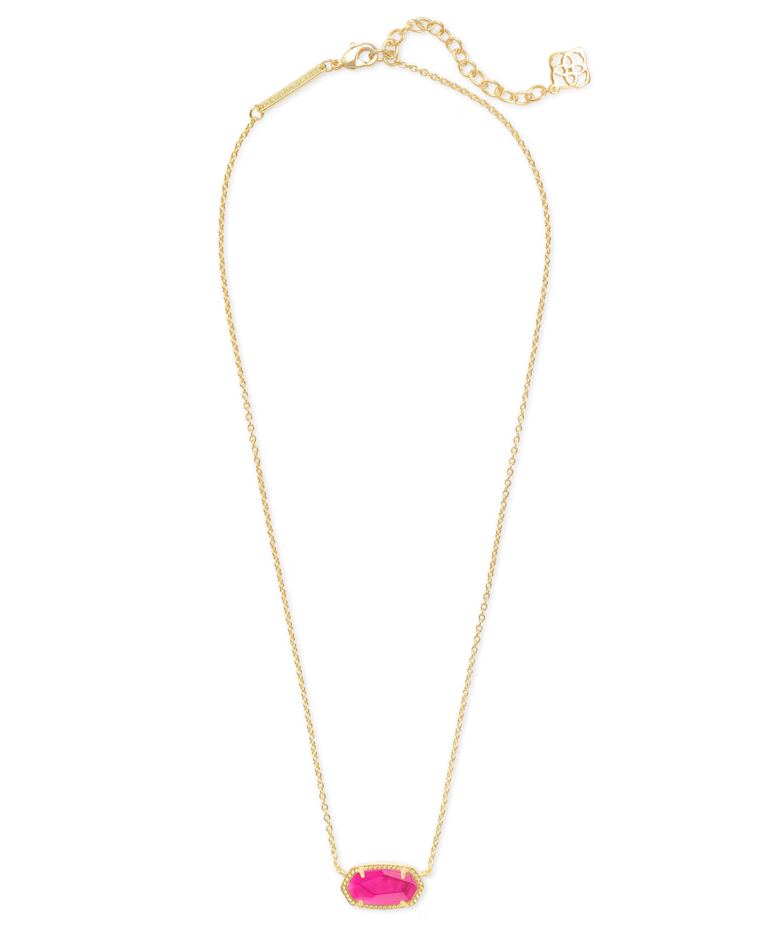 ELISA SHORT PENDANT NECKLACE, GOLD AZALEA ILLUSION