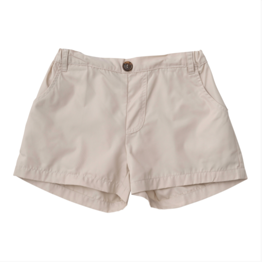 Beige shorts on a white background