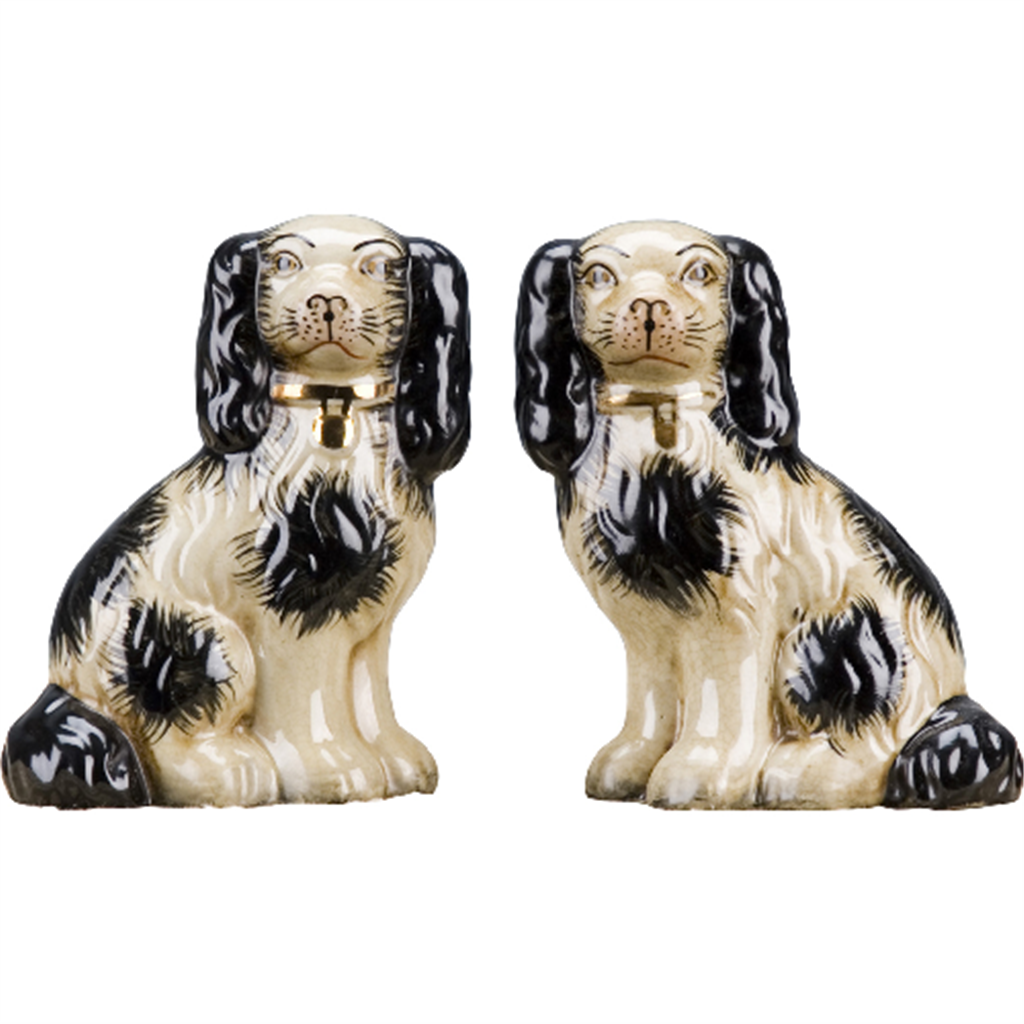BLACK STAFFORDSHIRE SMALL DOG PAIR