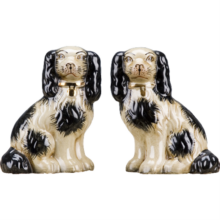 BLACK STAFFORDSHIRE SMALL DOG PAIR