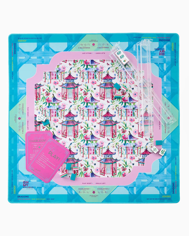 Oh My Mahjong Lagoon Starter Kit complete mahjong starter kit for stylish game nights and gifting | Walker Boutique