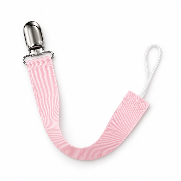 light pink paci clip in grograin material