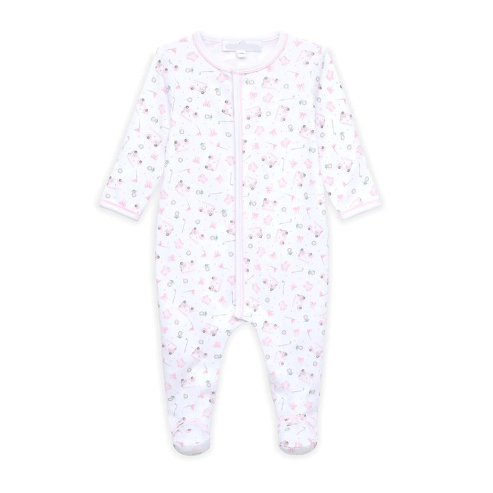 LITTLE GOLFER PINK RUFFLE ZIP FOOTIE