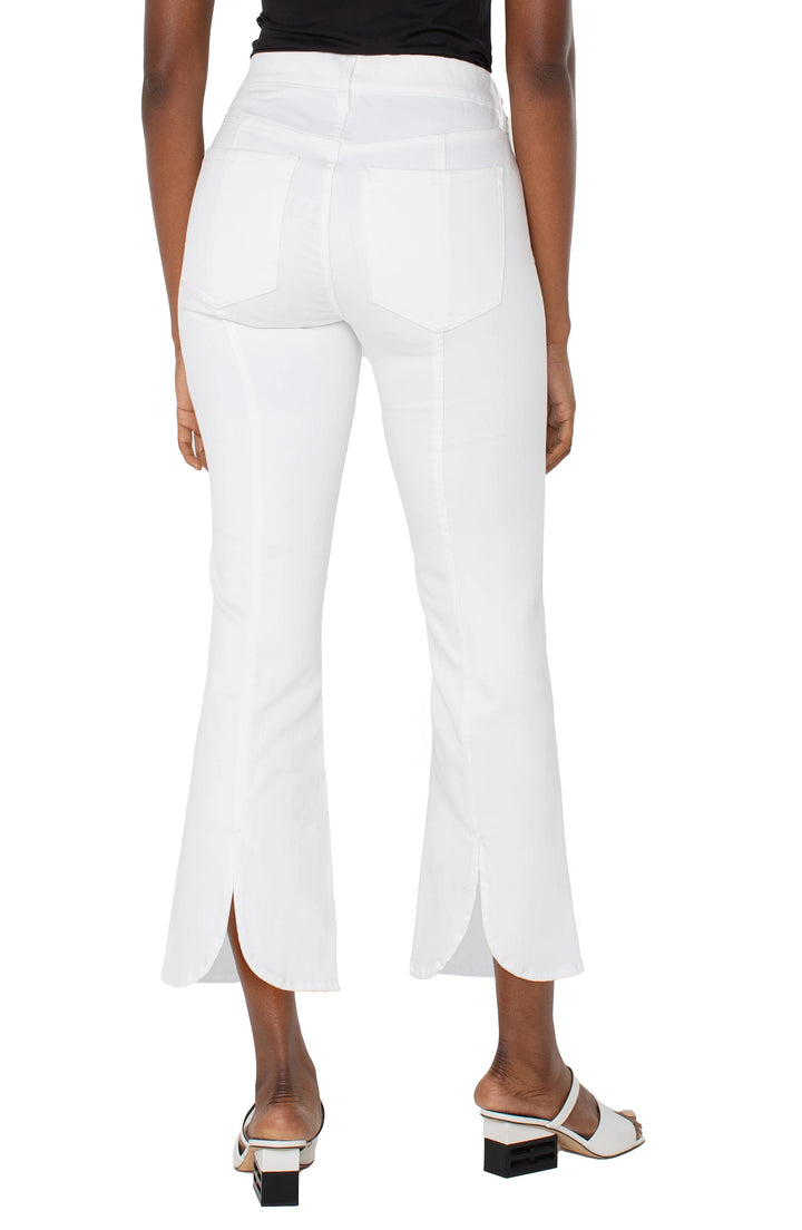 LIVERPOOL: GIA GLIDER CROP FLARE WITH TULIP BACK SLIT | BRIGHT WHITE