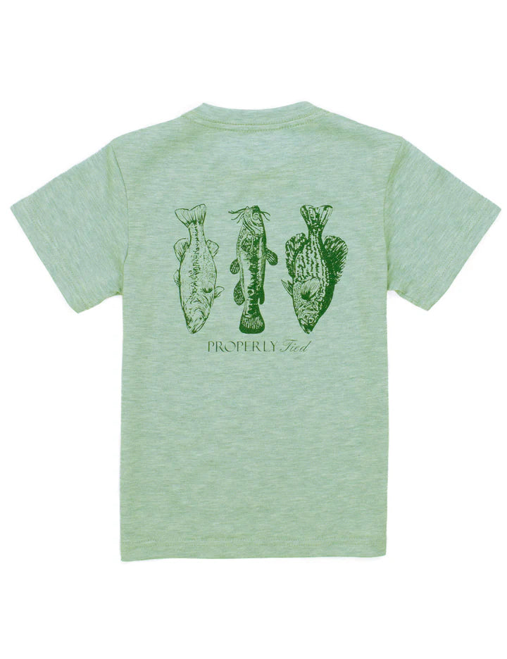 BOYS SHORT SLEEVE SAGE FISHERMAN'S PARADISE SAGE BOYS PORTLAND POCKET TEE