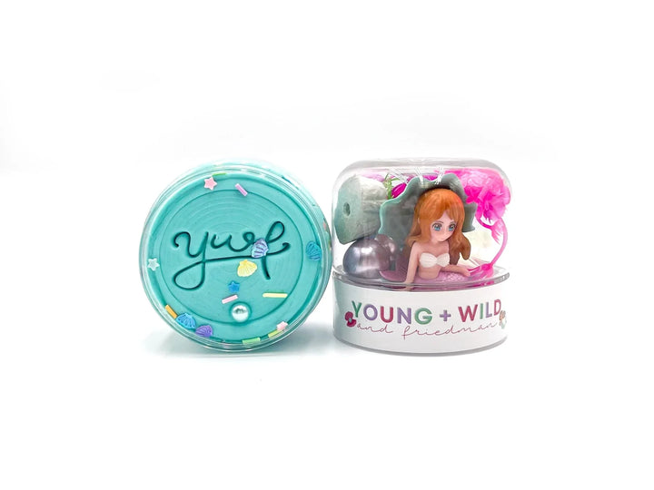 Young + Wild and Friedman Mermaid Grab & Go Dough Jar – Sensory Play Activity for Kids