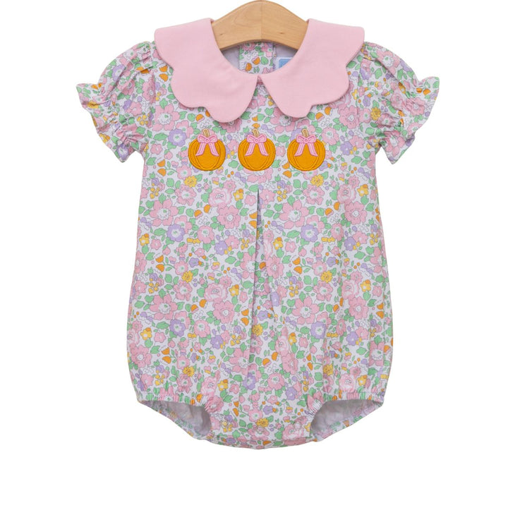 PUMPKIN MULTI FLORAL SCALLOP COLLAR BUBBLE