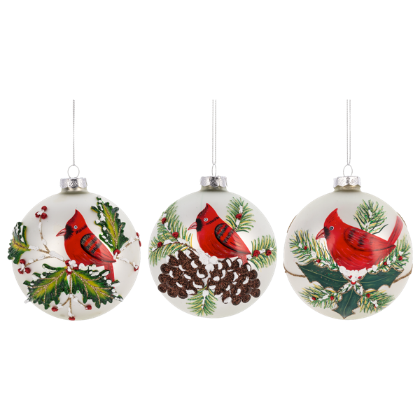 CARDINAL BALL ORNAMENT