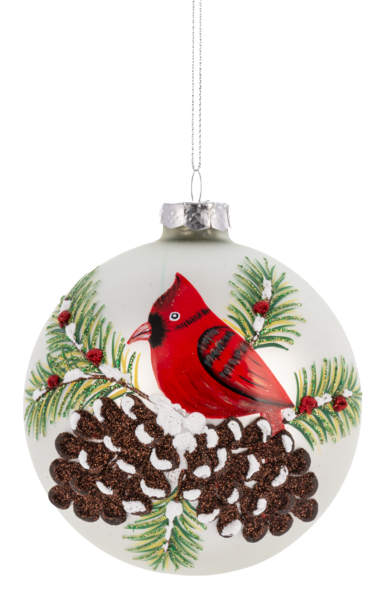 CARDINAL BALL ORNAMENT