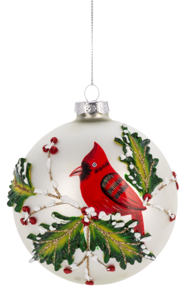 CARDINAL BALL ORNAMENT