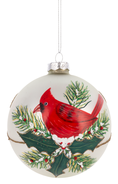 CARDINAL BALL ORNAMENT