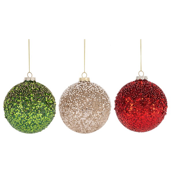 4" GLITTER BALL ORNAMENT