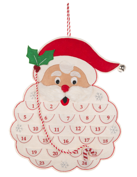 EMBROIDERED SANTA WALL ADVENT CALENDAR