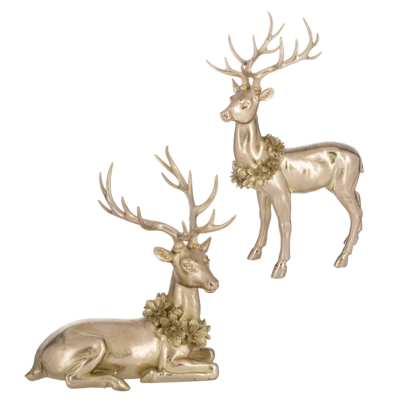 CHAMPAGNE DEER FIGURES, 2 STYLES