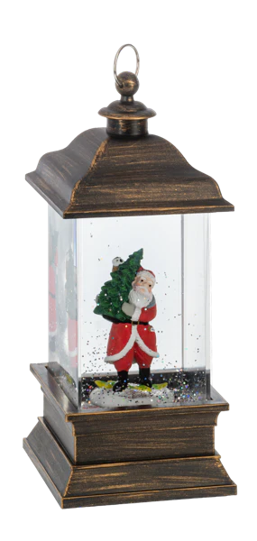 woodland santa shimmer lantern