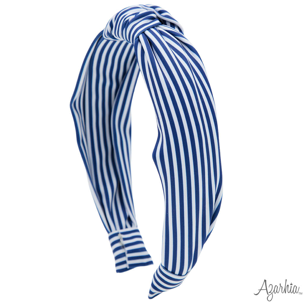 NAVY STRIPES TOP KNOT HEADBAND
