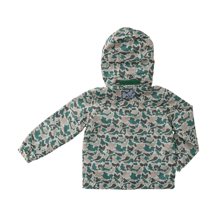 Camouflage-patterned jacket on a white background