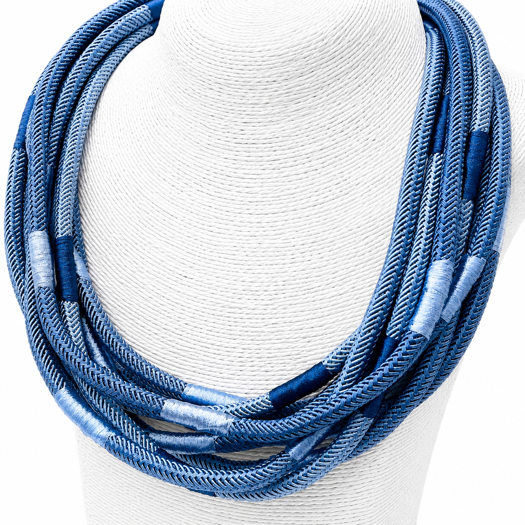 COBALT/NAVY SLUB STRAND NECKLACE