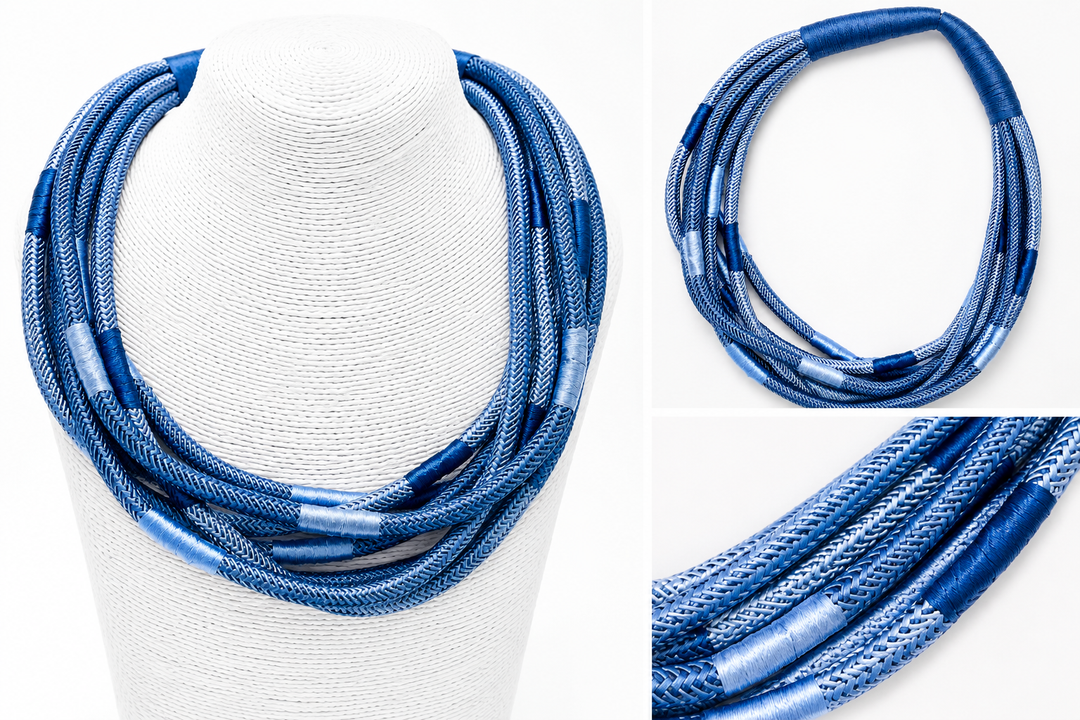COBALT/NAVY SLUB STRAND NECKLACE