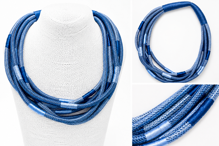 COBALT/NAVY SLUB STRAND NECKLACE