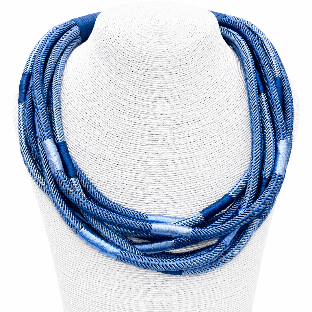 COBALT/NAVY SLUB STRAND NECKLACE