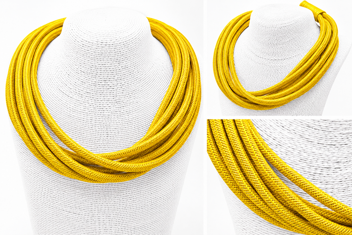 YELLOW SLUB STRAND NECKLACE