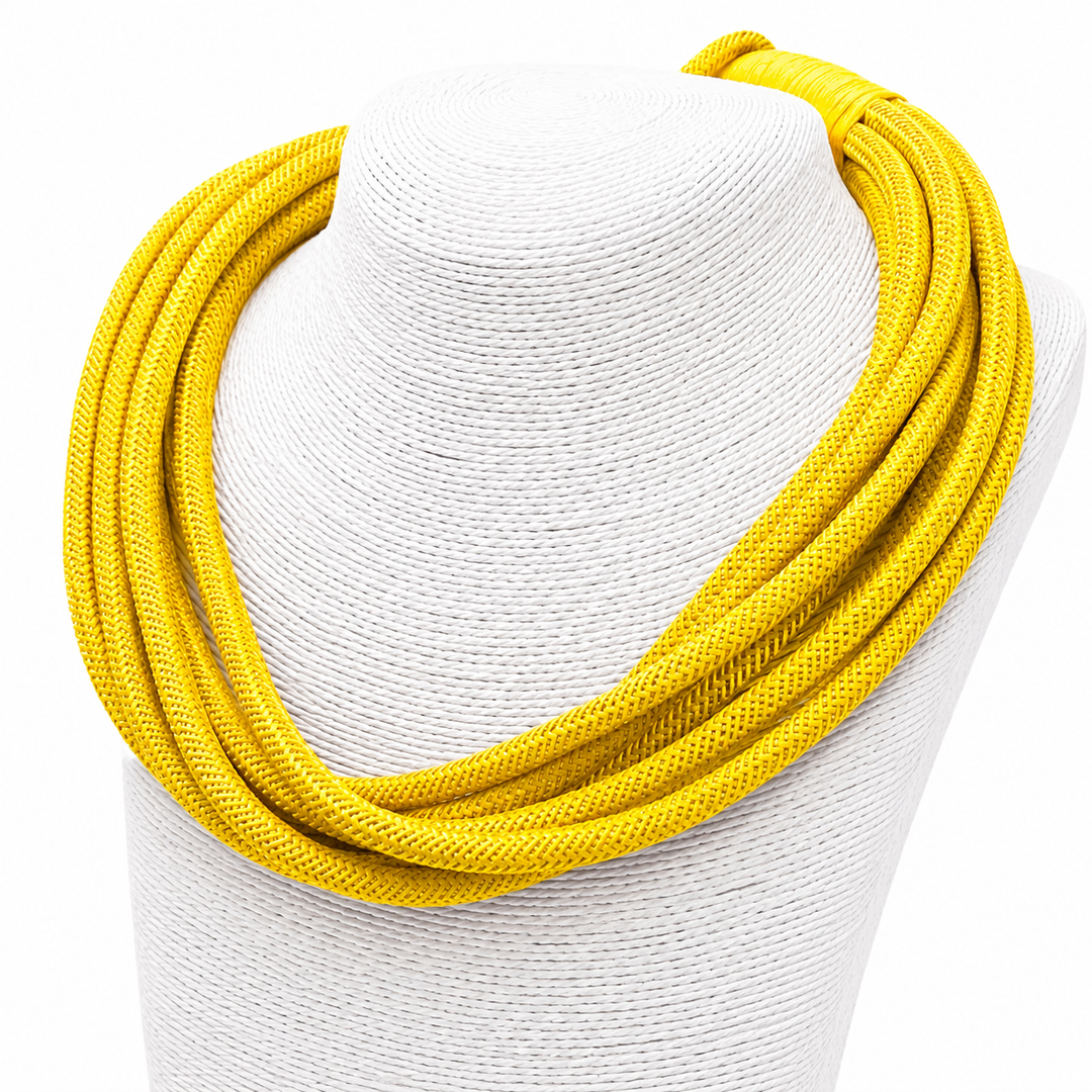 YELLOW SLUB STRAND NECKLACE
