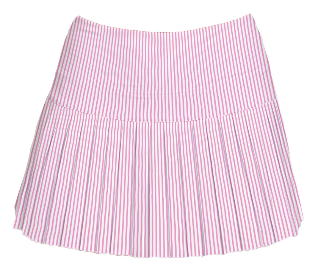 PINK STRIPED PLEAT SKORT