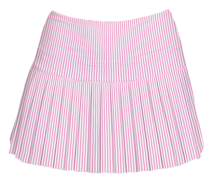 PINK STRIPED PLEAT SKORT