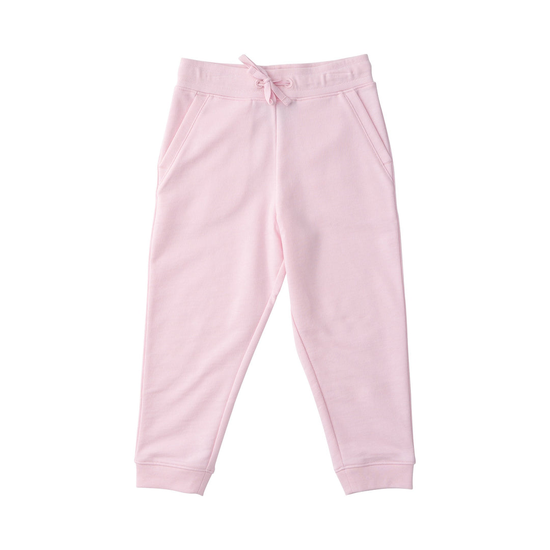 Pink sweatpants on a white background