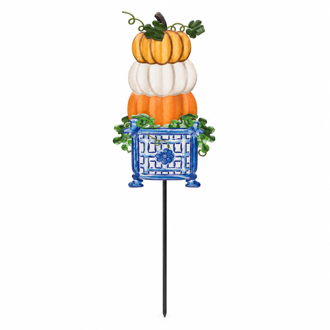 CHINOISERIE PUMPKIN TOPIARY GARDEN STAKE