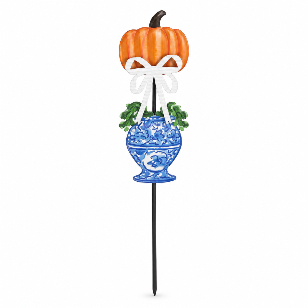 CHINOISERIE PUMPKIN TOPIARY GARDEN STAKE
