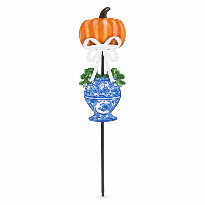 CHINOISERIE PUMPKIN TOPIARY GARDEN STAKE