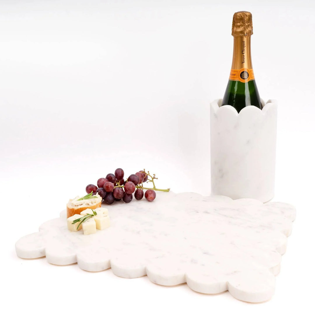 SCALLOPED MARBLE WINE CHILLER