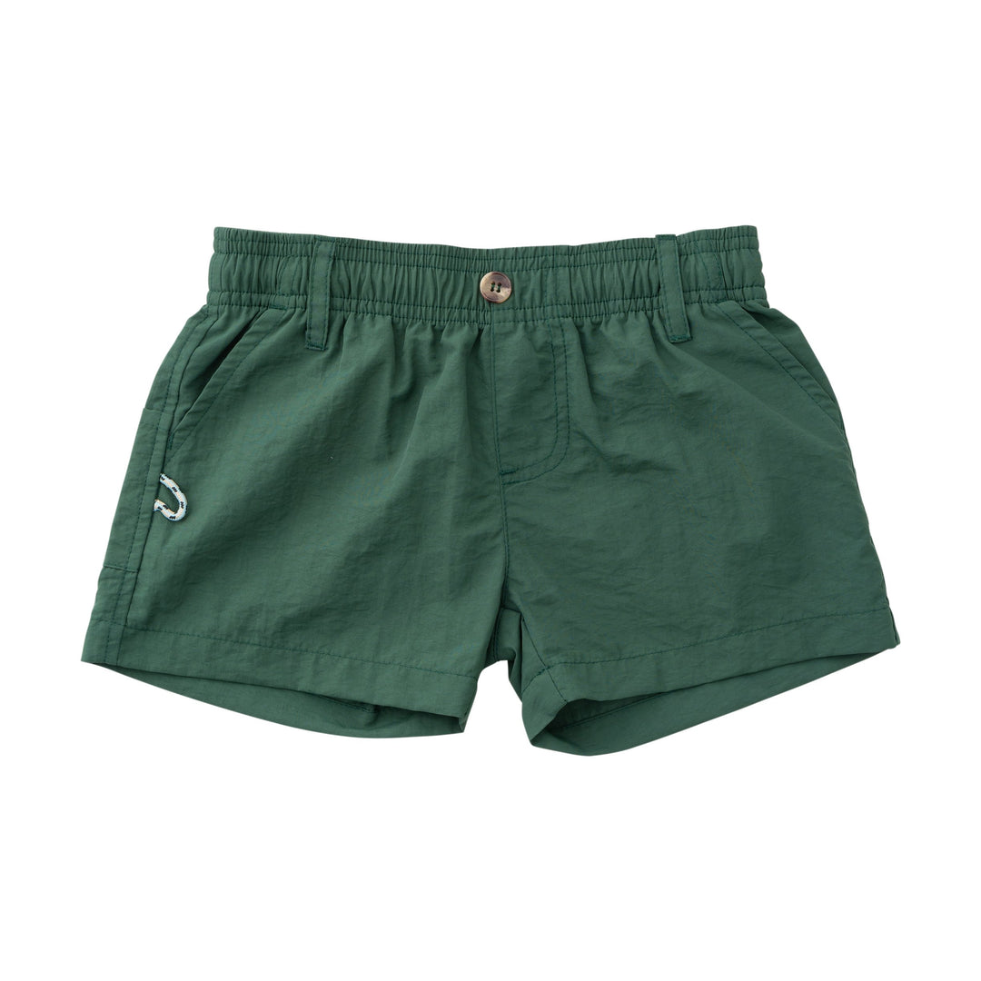Green shorts on a white background