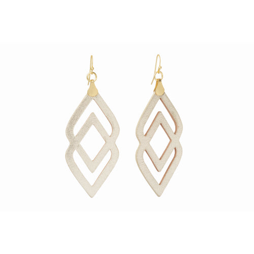 DECO DRAMA LEATHER EARRINGS GOLD