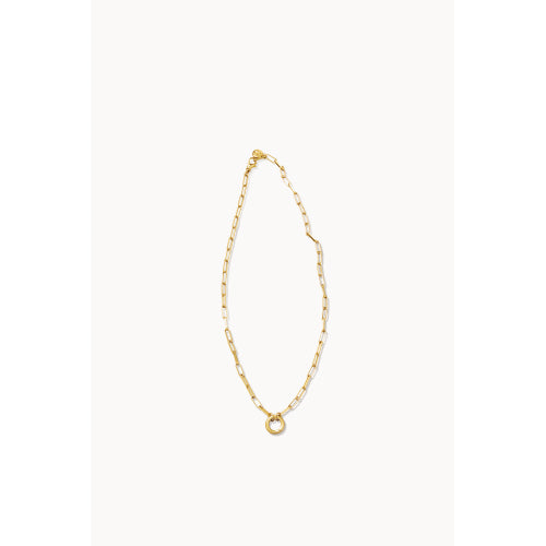LONG LINK CHARM NECKLACE GOLD