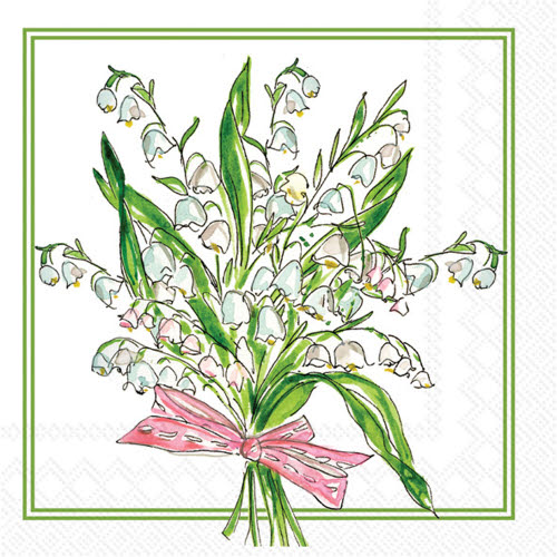 LILIES OF THE VALLEY COCKTAIL NAPKIN