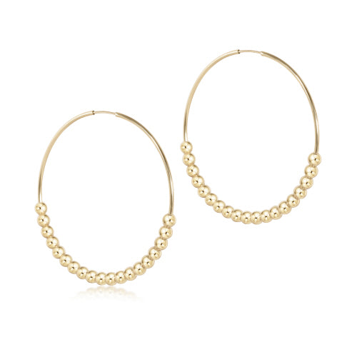 CLASSIC BEADED BLISS 1.75" HOOP - 4MM GOLD