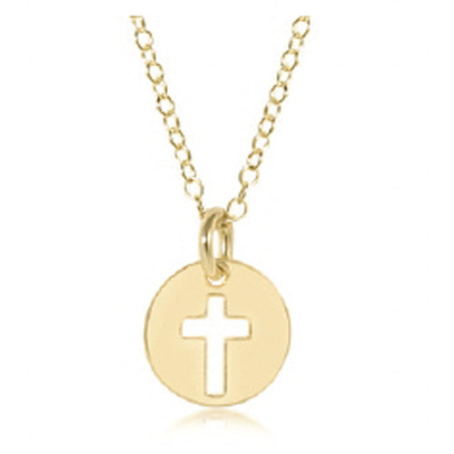 EGIRL 14" NECKLACE GOLD, BLESSED SMALL GOLD DISC